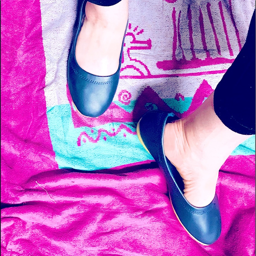 New>Lightweight & Comfy>Summer Shoes, Rubber Slip-on Navy Ballet Shoes:By Cinark